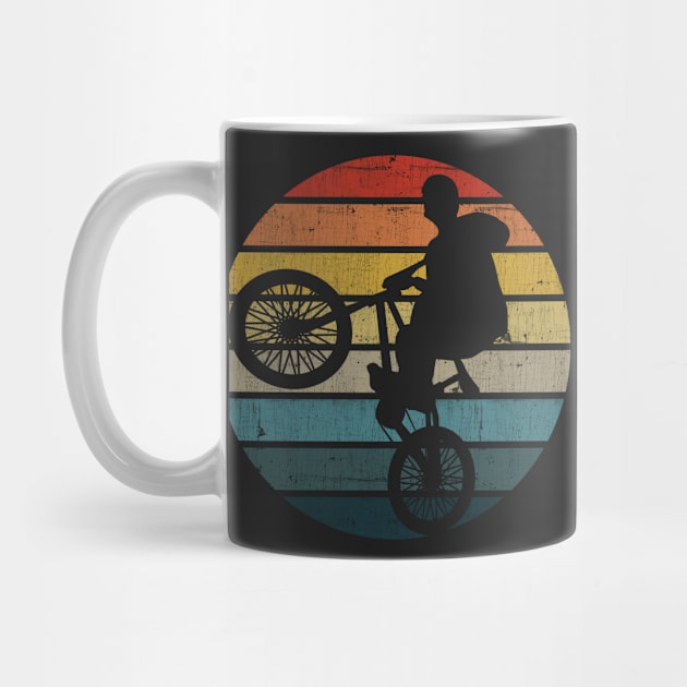 BMX Bicyclist Silhouette On A Distressed Retro Sunset graphic by theodoros20